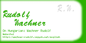 rudolf wachner business card